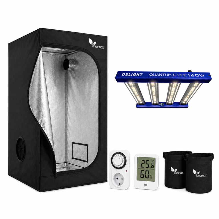 Kit Indoor Inicio 80×80 con Panel LED Quantum Lite 160W y Accesorios